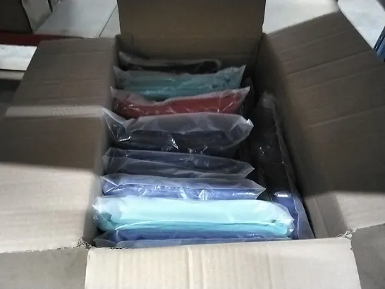 A BOX OF QUALITY BRAND NEW, VARIOUS SIZE AND COLOUR TABLE CLOTHS 