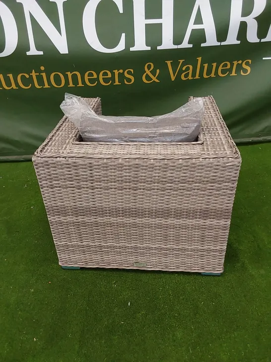 ASCOT GREY RATTAN ARMCHAIR WITH CUSHIONS 