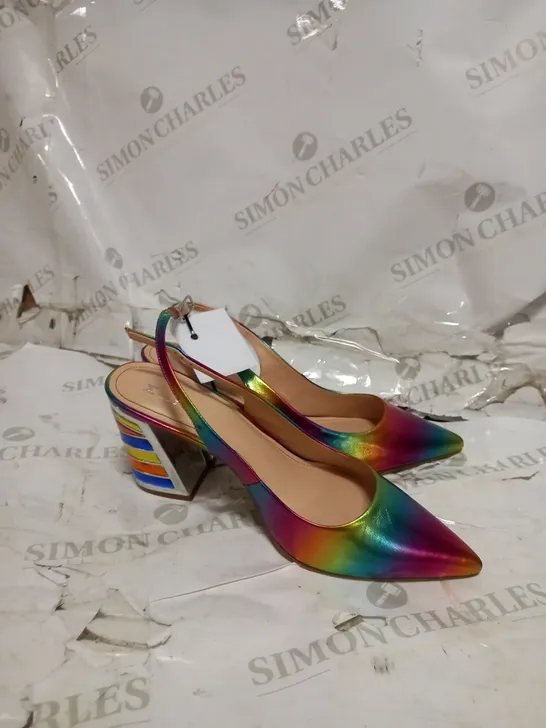 MODA IM PELLE RAINBOW DESIGNED HIGH HEELS - UK SIZE 8 