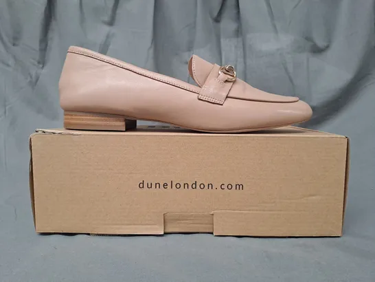 BOXED PAIR OF DUNE LONDON 510 GRANGE LOAFERS IN NUDE SIZE 8