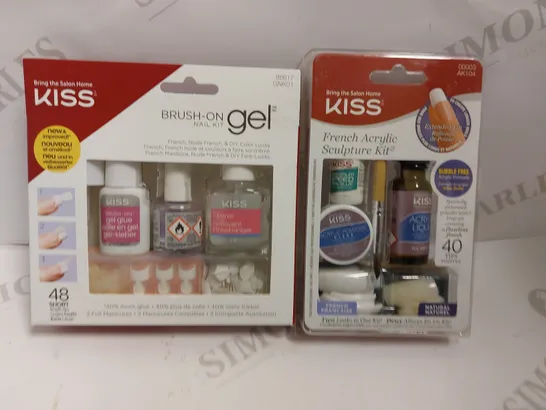 2 ITEMS TO INCLUDE KISS FRENCH ACRYLIC SCULPTURE KIT AND KISS BRUSH ON GEL NAIL KIT