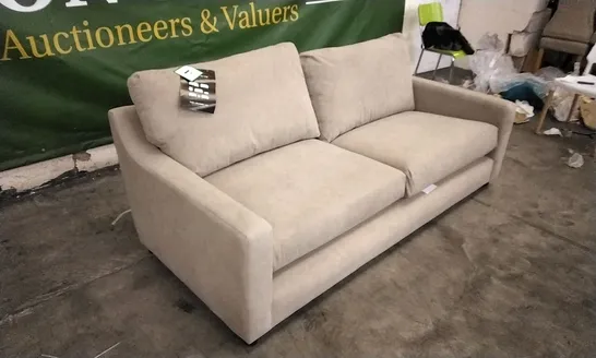 QUALITY DESIGNER LOUNGE CO 3 SEATER SOFA IN MINK SUEDE