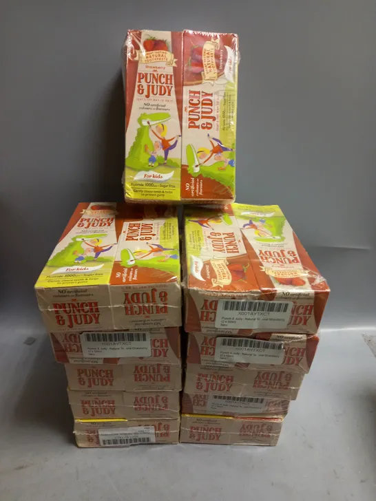 LOT OF 11 PACKS OF PUNCH AND JUDY CHILDREN'S TOOTHPASTE STRAWBERRY 2 X 50ML