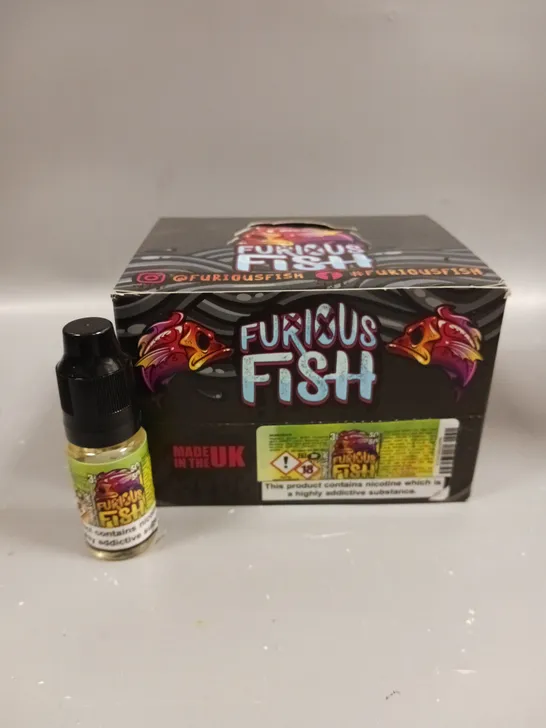 BOXED OF 20 BOTTLES OF FURIOUS FISH E-LIQUID - 3MG - LEMON & LIME