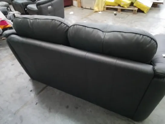 DESIGNER G PLAN MADE JACKSON 3 SEATER CAMBRIDGE PETROL BLUE LEATHER SOFA