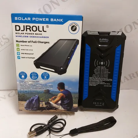 DJROLL SOLAR POWER BANK - BLACK/BLUE