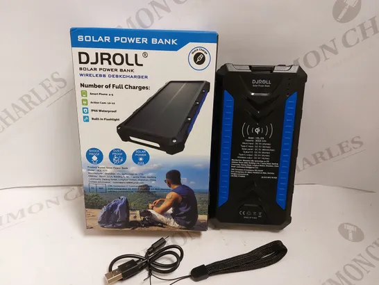 DJROLL SOLAR POWER BANK - BLACK/BLUE