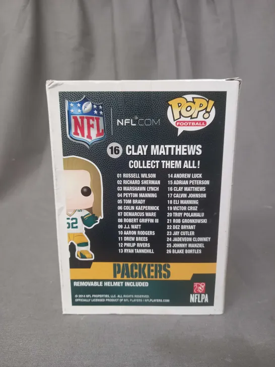 POP! FOOTBALL PACKERS - CLAY MATTHEWS VINYL FIGURE - 16