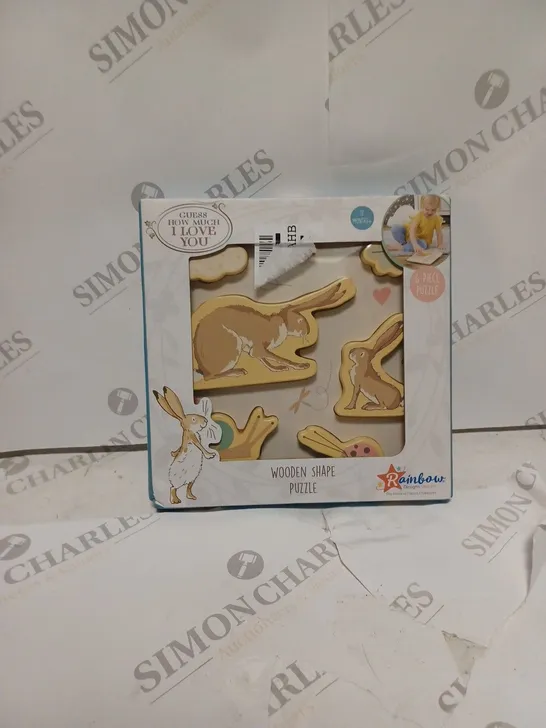 RAINBOW DESIGNS GUESS HOW MUCH I LOVE YOU WOODEN SHAPE PUZZLE RRP £19.99