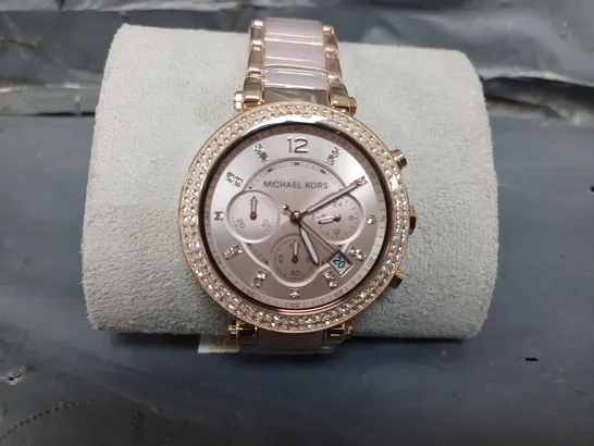 MICHAEL KORS PARKER ROSE GOLD STAINLESS STEEL WRIST WATCH RRP £279