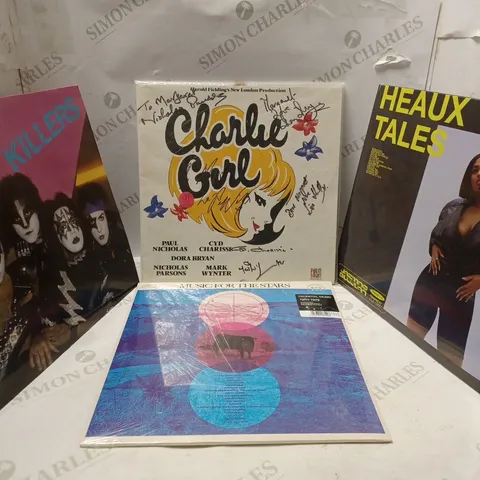 BOX OF APPROX 10 ASSORTED VINYL'S  TO INCLUDE - HEAUX TALES JAZMINE SULLIVAN - KISS KILLERS VINYL - MUSIC FOR THE STARS CLESTIAL MUSIC 1960 - 1979 ECT