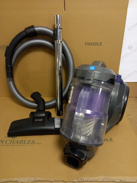 RUSSELL HOBBS TITAN 2 PET CYLINDER VACUUM IN GREY AND PURPLE