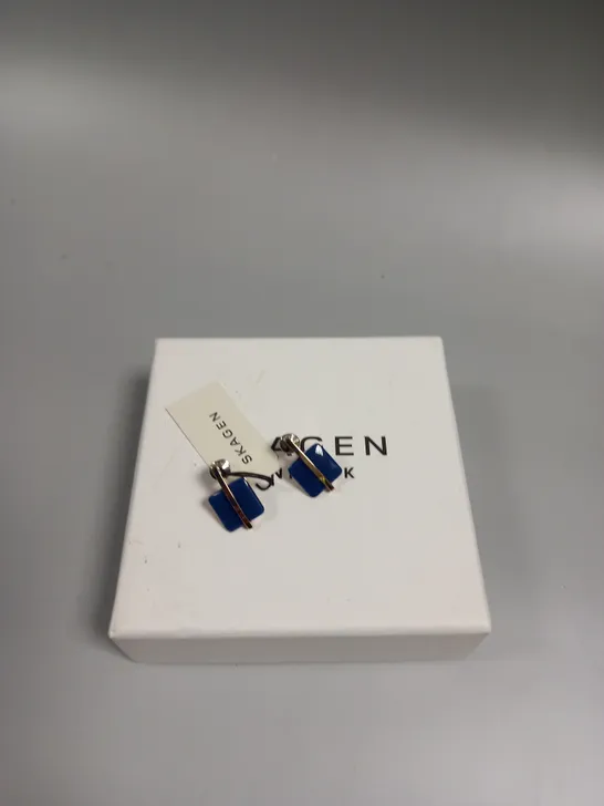 BOXED SKAKEN SEA GLASS STAINLESS STEEL EARRINGS 