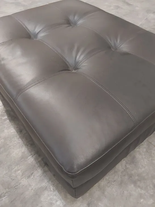 DESIGNER CHOCOLATE LEATHER OTTOMAN STORAGE FOOTSTOOL 