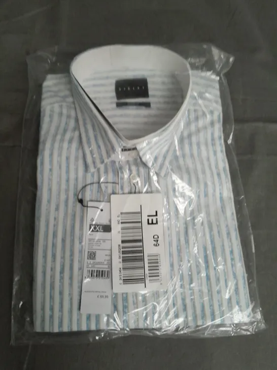 BAGGED SISLEY REGULAR FIT BLUE STRIPED SHIRT - XXL