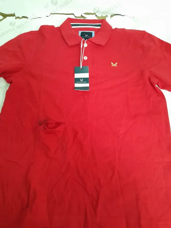 CREW CLOTHING COMPANY RED POLO SHIRT - MEDIUM