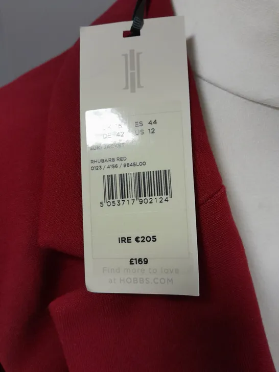 HOBBS ONE BUTTON SUKI JACKET SIZE 16