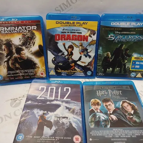 LOT OF FIVE TO INCLUDE HOW TO TRAIN YOUR DRAGON BLU-RAY DVD , 2012 BLUE-RAY , ETC