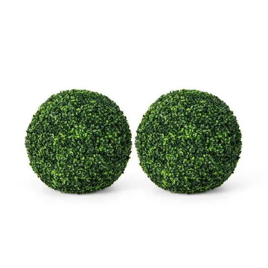 BOXED COSTWAY 19.5INCH HEIGHT GREEN ARTIFICIAL BOXWOOD TOPIARY BALLS DECOR