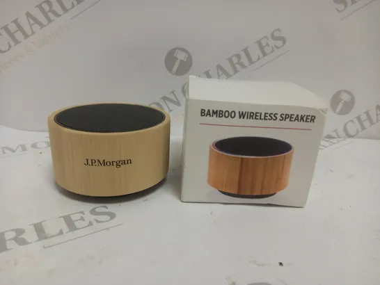 BOXED J.P MORGAN BAMBOO WIRELESS SPEAKER 