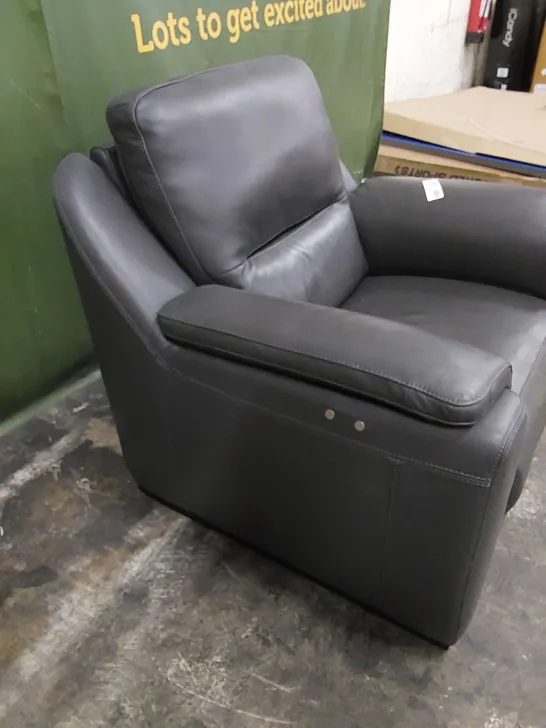 DESIGNER ITALIAN MADE AVOLA ELECTRIC RECLINER LEATHER ARMCHAIR 