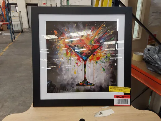 FRAMED PICTURE ART - COCKTAIL ABSTRACT ART NO. 1 (1 ITEM)