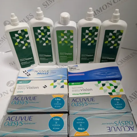 BOX TO CONTAIN APPROX. 30 X ASSORTED VISION CARE PRODUCTS. INCLUDES PACKS OF CONTACT LENSES, CONTACT LENSE CLEANING SOLUTION ETC. BRANDS VARY - COLLECTION ONLY