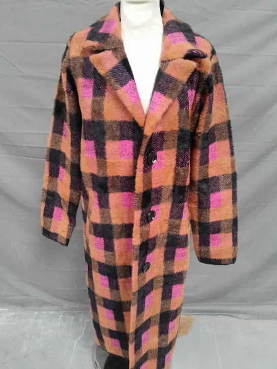 NVLT PINK CHECK BUTTON FRONT COAT - M/M