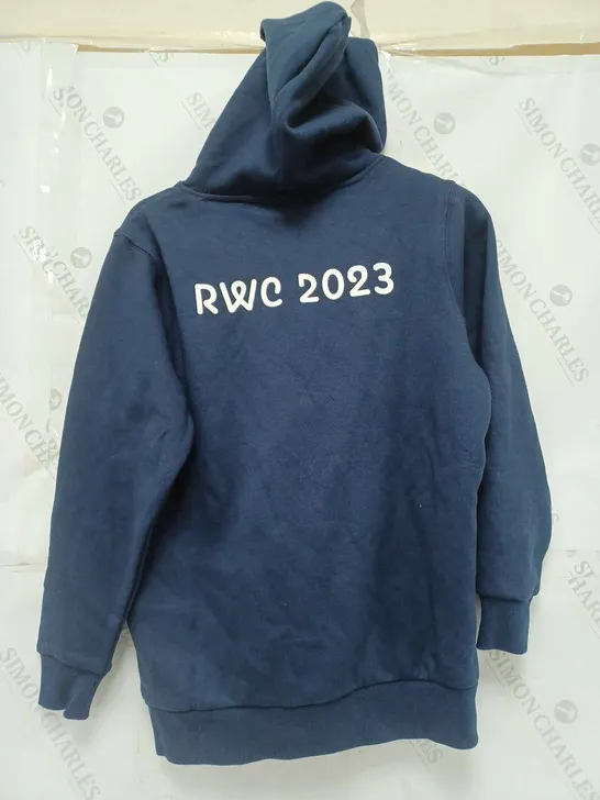 RUGBY WORLD CUP 2023 ENGLAND KIDS PULLOVER HOODY IN NAVY - 12 YEARS