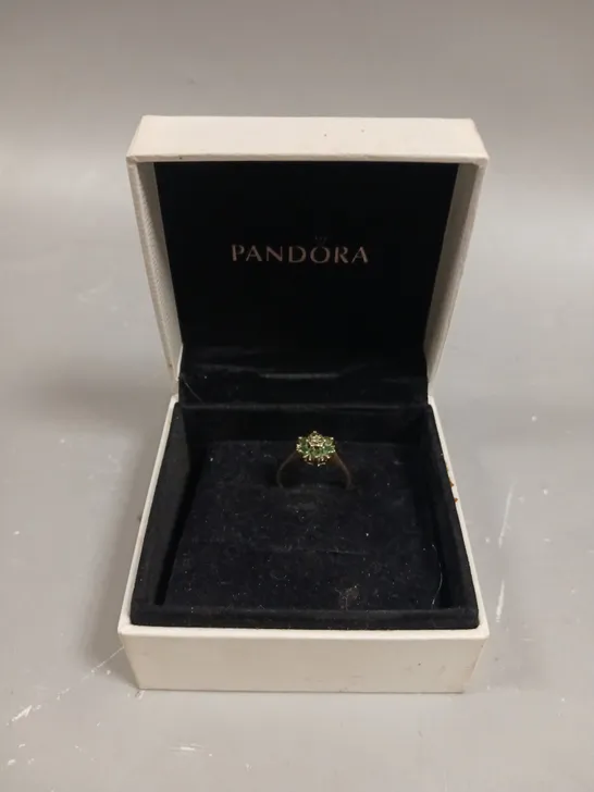 PANDORA GREEN STONE RING 