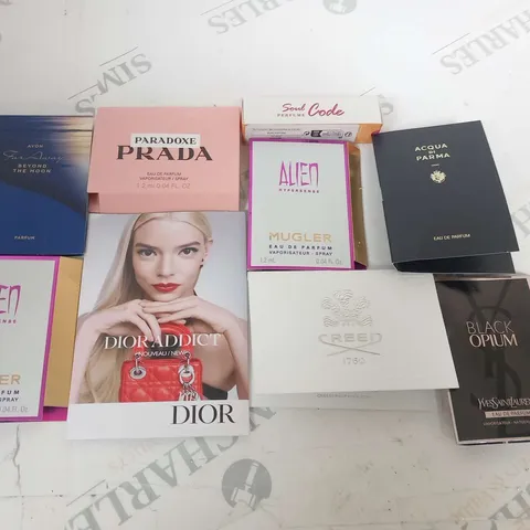 LARGE QUANTITY OF ASSORTED COSMETICS SAMPLES TO INCLUDE; PRADA, DIOR, MUGLER AND YVES SAINT LAURENT
