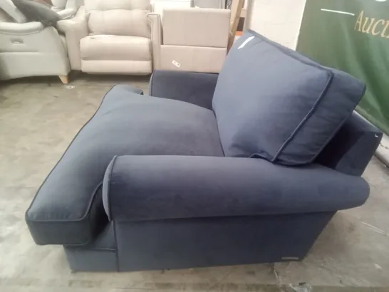 DESIGNER THE LOUNGE COMPANY MADE SMALL ARMCHAIR - DARK BLUE FABRIC