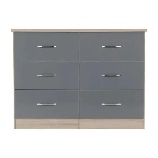 BOXED NEVADA GREY 6 DRAWER CHEST (2 BOXES)