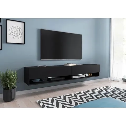 BOXED DOSSANTOS TV STAND FOR TV'S UPTO 78" - BLACK