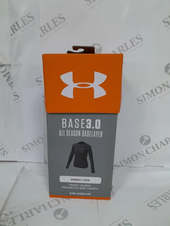 BOXED UNDER ARMOUR BASE 3.0 ALL SEASON BASELAYER WOMENS CREW SHIRT SIZE M