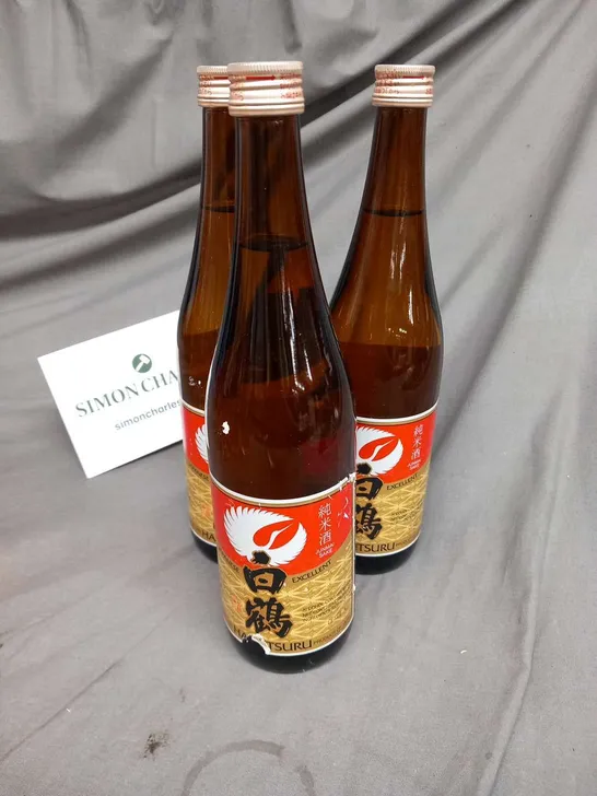 FIVE BOTTLES OF HAKUTSURU JAPANESE EXCELLENT IMPORTED SAKE 15% 720ML