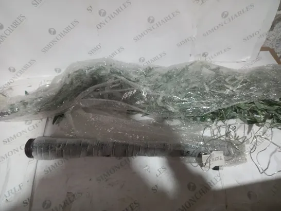 BOXED ALISON CORK 180CM PRE-LIT GREEN LEAF DETAIL INDOOR WILLOW TREE - COLLECTION ONLY