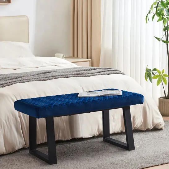 BOXED WREN DINING BENCH END-OF-BED BENCH [BLUE VELVET]