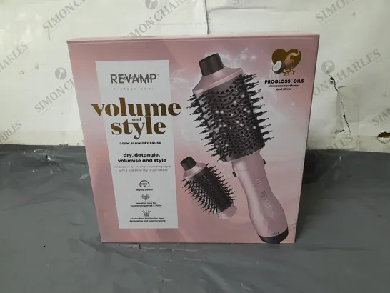 BOXED REVAMP PROFESSIONAL VOLUME AND STYLE 1200W BLOW DRY BRUSH INNOVATIVE ALL IN ONE VOLUMISING STYLER