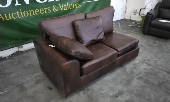 QUALITY BRITISH DESIGNER TAN LEATHER SOFA SECTION