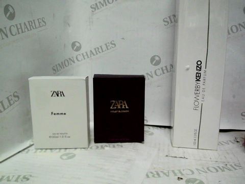 LOT OF APPROXIMATELY 22 ASSORTED FRAGRANCES TO INCLUDE: ZARA VIOLET BLOSSOM, FLOWER BY KENZO EDP, ZARA PINK FLAMBE, ETC