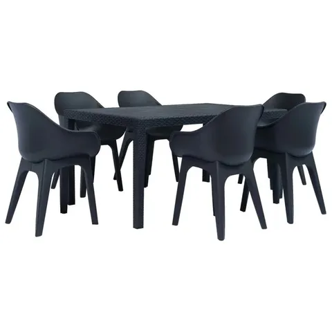 BOXED SET OF 6 ALFIE-JACK PATIO CHAIRS IN BLACK