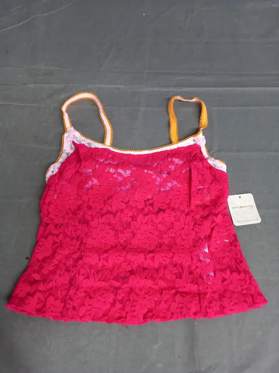 FREE PEOPLE ALL DAY LACE CAMI IN PINK/ROSE SIZE XS