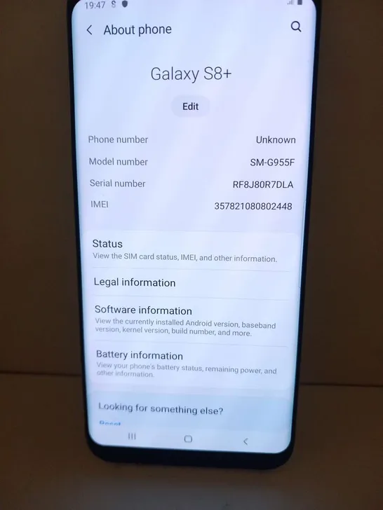 BOXED SAMSUNG GALAXY S8+ MOBILE PHONE