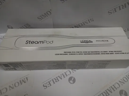 BOXED L'OREAL PROFESSIONAL STEAM HAIR STRAIGHTENER & STYLING TOOL FOR ALL HAIR TYPES, STEAMPOD 3, UK PLUG