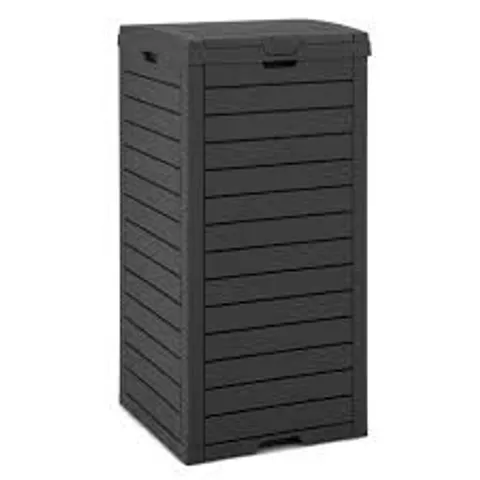 BOXED COSTWAY 117.5 L GALLON LARGE TRASH BIN WITH LID AND PULL OUT LIQUID TRAY FOR BACKYARD - BLACK