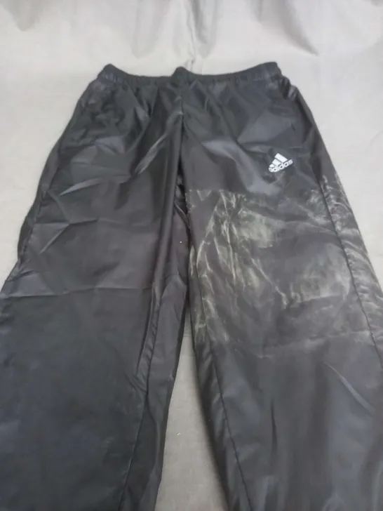 ADIDAS BLACK BAGGY TROUSERS - 11-12Y