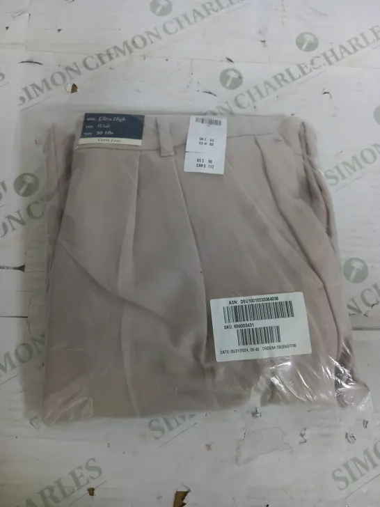 SEALED ABERCROMBIE ULTRA HIGH WAISTED WIDE BEIGE TROUSERS - 10R