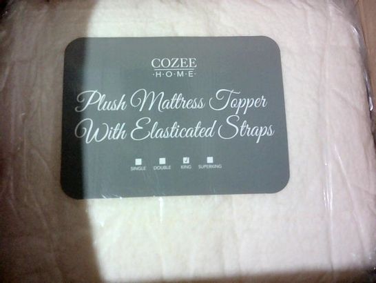 COZEE HOME PLUSH MATTRESS TOPPER WITH ELASTICATED STRAPS - KING SIZE 