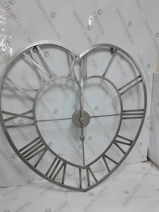 HOMETIME METAL HEART SHAPED WALL CLOCK RRP £80